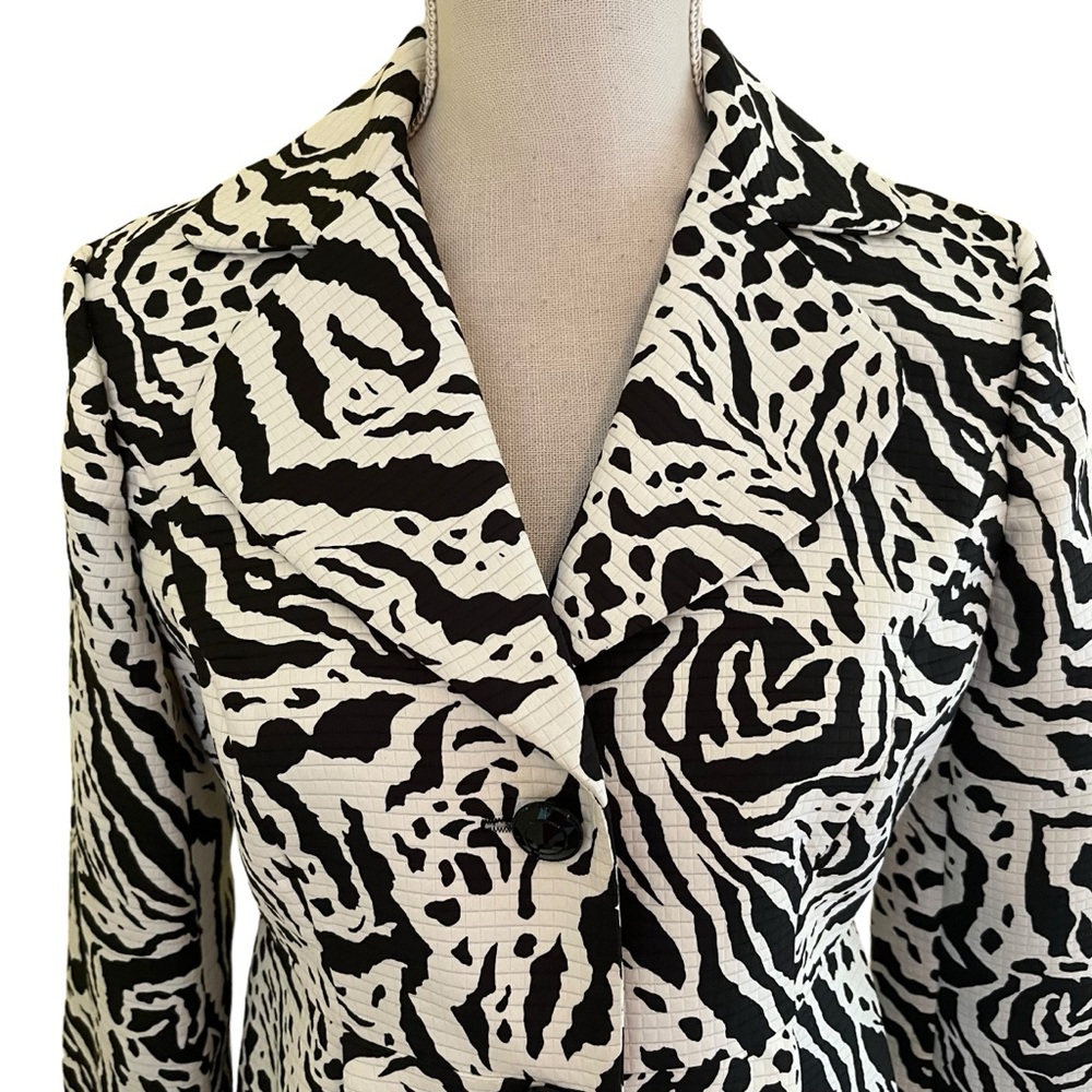 Andre Oliver Vintage Black And White Animal Print Coat 4 - Picture 2 of 11